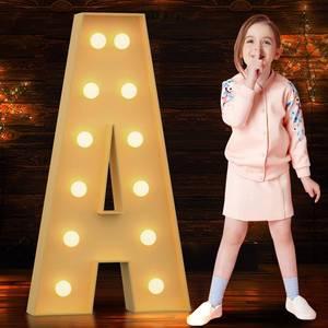 lot 10800 image: Tongjoy 4FT Marquee Light Up Letters, Large Marquee Letters, DIY Giant Letters for Baby Shower, Birthday Party Backdrop Decor Wedding Engagement Party, Pre-Cut Foam Board Letter A