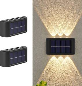 lot 10829 image: ASLIDECOR Solar Fence Lights Up and Down,2 Pack Small Solar Step Light Waterproof,Warm White Deck Lighting Illuminate Outdoor for Patio Shed Pool