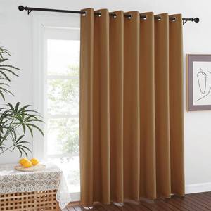 lot 10847 image: NICETOWN Patio Curtain for Sliding Glass Door - Grommet Blackout Thermal Curtain Room Darkening Sound Reducing Drape for BedroomLiving Room (Gold Brown, 1 Panel, W100 x L84)