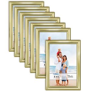 lot 10857 image: Icona Bay 4x6 Picture Frames Set (Gold, 12 Pack), Classy Contemporary Style, Maestro Collection