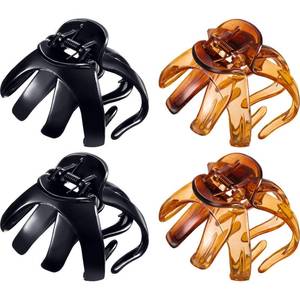 lot 10865 image: 4 Pieces Large Grip Octopus Clip No Slip Spider Hair Clips Octopus Jaw Hair Clips for Thick Long Hair Women Girls (Brown and Black, 8.5 cm)