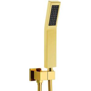 lot 10866 image: Bathroom Handheld Shower Wand, Hand Brass Shower Head with Long Hose, Gold Shower Head with Handheld Sprayer Showerhead Holder Wall Mount, BELLEARLY