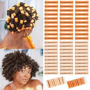 lot 10876 image: 60 Pieces Perm Rods for Natural Hair Plastic Cold Wave Rods Hair Rollers for Women 2 Sizes Perm Rods for Long Short Hair Rollers Hair Styling Tools(Beige, Orange, 0.78 Inch, 0.87 Inch)