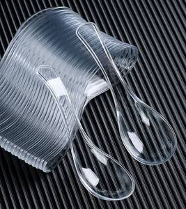lot 10882 image: 50 PCS Disposable Clear Plastic Spoons,Asian Soup Spoons,Chinese Spoons,tasting spoon,front dish spoon,Plastic Cutlery(Clear round bottom)