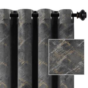lot 10884 image: H.VERSAILTEX Luxury Velvet Curtains 108 Inch Long Thermal Insulated Blackout Curtains for Bedroom Foil Print Soft Velvet Grommet Curtain Drapes for Living Room Vintage Home Decor, 2 Panels, Dark Grey