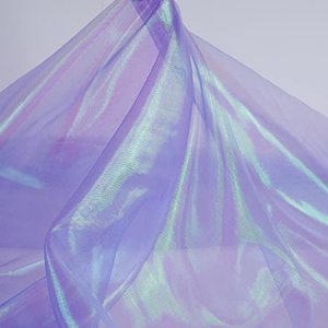 lot 10898 image: Sheer Iridescent Organza Fabric 58 Inches Wide - 5 Yards Precut - Shinny Wedding Party Decor Fairy Costume Voile Doll Clothes Sewing - Lavender
