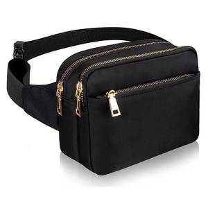 lot 10913 image: Black Multi Pockets Fanny Packs for Women Men Cross Body Belt Bags Fashion Waist Pack Large Size Ladies Cute Fanny Pack for Travel Outdoor Running Hiking Urban Fanny Pack