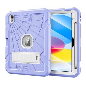 lot 10923 image: TSQQST iPad Case 10th Generation 10.9 2022 with Built in Pencil Holder&Screen Protector&Kickstand  Silicone Bumper Kids Case for iPad 10th Gen A2757 A2777 A2696  Purple