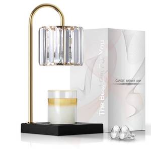 lot 10934 image: Candle Warmer Lamp, Wax Warmer Lamp with 2 Bulbs & Timer & Dimmer 7-Levels, Compatible Most Jar Candles, Candle Top Melting, Cystal Candle Heater Lamp for Scented Wax, Elegant Home Decoration, Black
