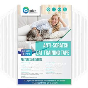 lot 10941 image: EdenProducts Cat Training Tape, 17x12 Sticky Paws Deterrent, Furniture Protector for Scratching, Anti-Scratch Pad for Sofa, Couch, Indoor Use, White, Pet Supplies