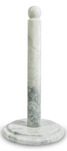 lot 10973 image: TheWolfard Luxury Handmade White Marble Paper Towel Holder Stand for Kitchen Countertop, Dining Table, Cabinet, Bathrooms & Housewarming Gifts., Cloudy White, 6x6x12 (PTH2021)