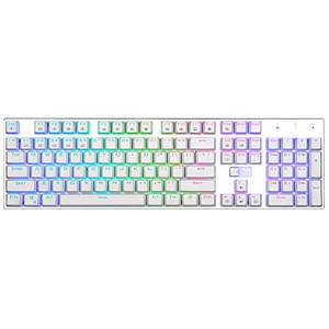 lot 10980 image: HUO JI E-Yooso Z-88 Mechanical Gaming Keyboard USB Wired, Programmable RGB Backlit, Red Switch - Linear, Metal Panel, 104 Keys for Mac, PC, White