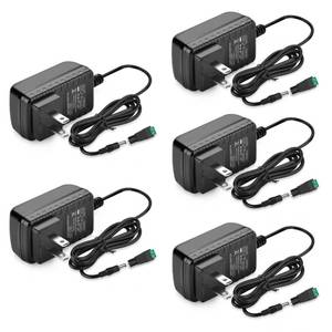 lot 10995 image: 12V LED Strip Power Supply, 2A 24W Power Adapter, 12V Power Supply for LED Strip Lights Security Camera DVD Player, AC 100-240V to DC 12V Transformer, US Plug (5 Pack)