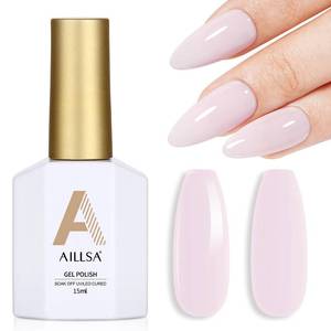 lot 11003 image: AILLSA Gel Nail Polish Lolita Pink Gel Polish Baby Pink Spring Gel Polish Natural Nude Color Pastel Nail Gel for French Manicure Soak Off U V Gel Home Salon Valentine Gift for Women 0.51 Fl Oz GB104