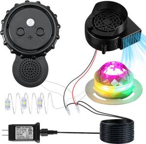 lot 11011 image: Enhon Inflatable Replacement Fan Blower Kit, with Human Sensor, Bright Colorful Lamp and Light String, 12V 1.2A Mini Blow Up Fan Motor, Airblow Fan Blower for Halloween Outdoor Inflatables Decoration