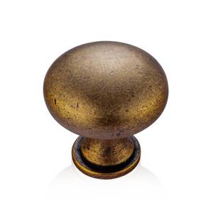 lot 11019 image: Jasluna 10-Pack Antique Brass Cabinet Knobs, Vintage Round Drawer Knobs for Kitchen Cupboards Dressers, Unique Home Improvement Hardware