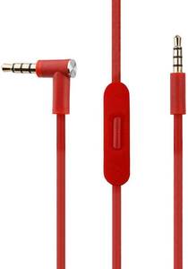 lot 11030 image: 3.5mm to 3.5mm Replacement Solo 3 Audio Cable Cord Wire with in-line Microphone and Remote Control Compatible with Beats by Dr Dre SoloStudioProDetoxWirelessMixrExecutivePill Headphones (Red)