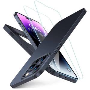 lot 11033 image: TORRAS Slim Yet Shockproof for iPhone 14 Pro Max Phone Case with 2X Tempered Screen Protectors, Mil-Grade Drop Tested Thinner Yet Tougher Protective iPhone 14 Pro Max Case 6.7 inch, Matte Black