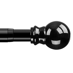 lot 11044 image: HOSKO Black Curtain Rods 28 to 48 Inches, 1 inch Adjustable Curtain Rods with Two Adjustable Brackets, Blockout Curtain rods Suit for Bedroom, Kitchen, Farmhouse