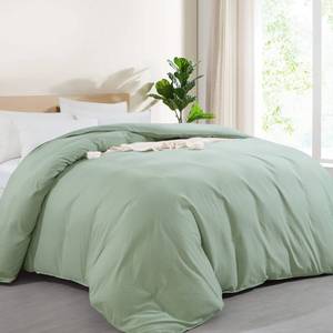 lot 11045 image: HOMBYS Oversized King Duvet Cover 120 x128 Inch, Ultra Soft Microfiber Sage Green Duvet Cover for All Season with Ziper Closure, 8 Coner Tabs (Sage Green, Oversized King Plus)