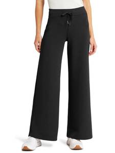 lot 11061 image: Fisoew Womens Wide Leg Sweatpants High Waist Drawstring Palazzo Trousers Casual Loose Yoga Pants Black L