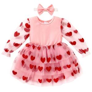 lot 11070 image: Toddler Baby Valentines Day Girl Dress Glitter Heart Tulle Arm Valentines Dress Baby Girl Princess Dress Pink Toddler Dress Girl Fluffy Tutu Dress(3-4 T, Pink)