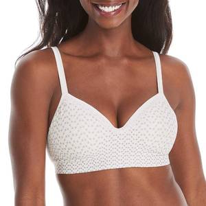 lot 11095 image: Hanes Womens Wireless Seamless Full-coverage Convertible T-shirt With Moisture-wicking Bra, Tic Tac Chevron Print, Large US