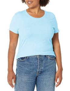 lot 11109 image: Hanes womens Perfect-t Short Sleeve T-shirt fashion t shirts, Light Blue, Large US