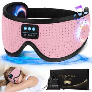 lot 11160 image: LC-dolida Sleep Headphones, 3D Sleep Mask Bluetooth Wireless Music Eye Mask, Sleeping Headphones for Side Sleepers Sleep Mask with Bluetooth Headphones Ultra-Thin Stereo Speakers Perfect for Sleeping
