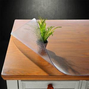 lot 11168 image: NECAUX 2PCS 16 x 20 Inch 1.5mm Thick Frosted Table Protector, Crystal PVC Tablecloth Desk Protector for Office Computer Writing Desk End Table Side Table Night Stand Dresser Waterproof
