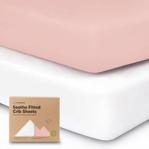 lot 11172 image: 2-Pack Organic Crib Sheets for Boys, Girls - Jersey Fitted Crib Sheet, Baby Crib Sheets Neutral, Crib Mattress Sheet, Cotton Crib Sheets, Breathable Crib Sheet, Baby Mattress Sheets (Rose)