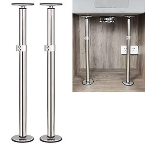 lot 11202 image: TYESTAND ST-2 Undermount Sink Brackets Stainless Steel Adjustable Support Sink Legs Installation and Repair System Kit For Kitchen Sink (16-29.5inches(41-75cm))