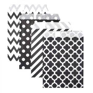 lot 11217 image: KEYYOOMY 200 Pcs Black Candy Buffet Bags Small Cookie Bags Polka Dot Paper Treat Bags for Wedding Birthday Christmas Business (Black, 5 inch x 7 inch)