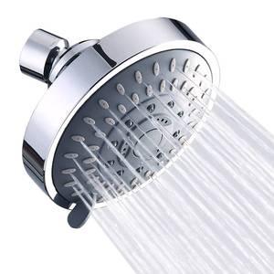 lot 11221 image: Briout Shower Head, High Pressure Shower Heads 4.1 Inch 5 Settings Rain High Flow Fixed Showerhead for Luxury Shower Experience Even at Low Water Pressure, Chrome