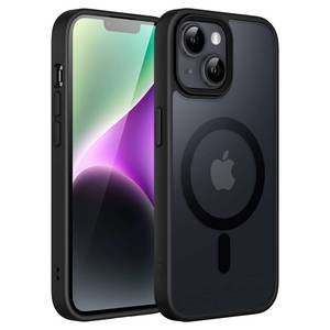 lot 11233 image: JETech Magnetic Case for iPhone 14 6.1-Inch Compatible with MagSafe, Translucent Matte Back Slim Shockproof Phone Cover (Black)
