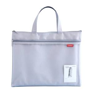 lot 11234 image: Pendancy Mesh Zipper Pouch 11x13.7 in, Large Double Pocket Waterproof File Bag with Handle, A4 Size Foldable Document Storage for Puzzle ProjectCross StitchTravelOfficeGray