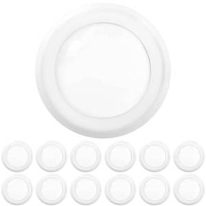 lot 11238 image: Sunco Lighting 12 Pack 56� LED Disk Lights Flush Mount Ceiling Light Fixture Recessed 4000K Cool White 100W Equivalent 15W 1050LM Dimmable Low Profile Surface Mount ETL & Energy Star Listed