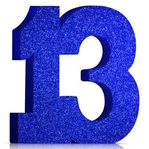 lot 11248 image: 13th Birthday Decorations for Boys,13th Anniversary Decorations,Blue Gold Glitter 13th Birthday Party Centerpieces for Table Decorations,Number 13 Table Topper Decor