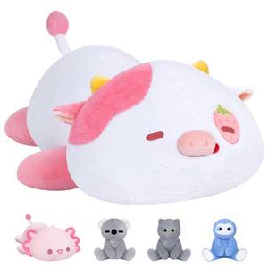 lot 11250 image: Mewaii Weighted Stuffed Animals 4.0 Lbs � Weighted Strawberry Cow Plush, Weighted Plush Animals for Kids, Cow Weighted Pillow, Birthday Gifts for Women, Girls and Males (23 inch)