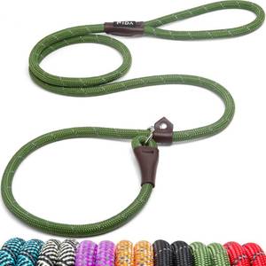 lot 11259 image: Fida Durable Slip Lead , 6 FT x 12 Heavy Duty Loop Leash, Comfortable Strong Rope Leash for Large, Medium Dogs, No Pull Pet Training Leash with Highly Reflective, Green