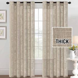 lot 11260 image: H.VERSAILTEX Linen Curtains Natural Linen Blended Curtains for Living Room Burlap Linen Textured Curtains Light Filtering Nickel Grommet Curtains Bedroom Curtains 2 Panel Sets, 52 x 84, Angora