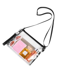 lot 11265 image: Bagenius Clear Purse Stadium Approved for Women, Transparent Clear Bag with Removable Straps for Work Festival Sporting Events and Concert - Black