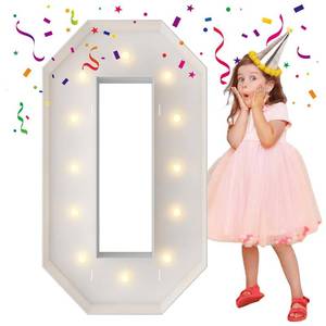 lot 11347 image: 4FT Marquee Light Up Letters, Large Marquee Letters, Mosaic Balloon Frame Letters Big Letters for Engagement Wedding Decorations Birthday Party Backdrop Decor, Balloon Arch Kit Letter O
