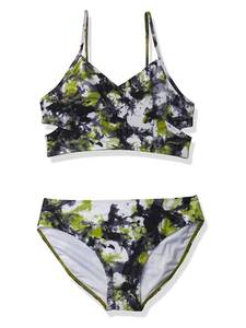 lot 11354 image: Kanu Surf Girls Coral Reef Beach Sport Wrap Around Bikini 2-Piece Swimsuit, Seafoam Black, 10