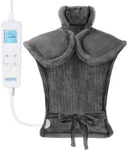 lot 11383 image: RENPHO Fathers Day Dad Gifts from Wife, Electric Heating Pad for Back Pain Relief, Birthday Gifts for Men Women Mom, FSA HSA Eligible, Weighted Neck Shoulder Heat Pad for Cramps, ETL Certified, Gray