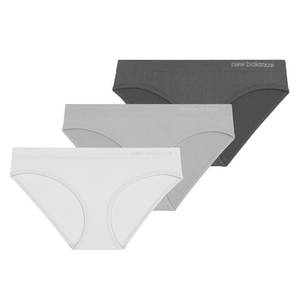 lot 11395 image: New Balance Womens Ultra Comfort Performance Seamless Bikini Underwear (3 Pack), CastlerockMindful GreyAthletic Grey LARGE