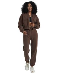 lot 11413 image: Kissonic Womens Fleece 2 Piece Outfits Sweatsuit Zip Up Hoodie Sweatshirt Joggers Pants Tracksuit Set(Brown-M)