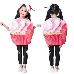 lot 11444 image: JUST FOR PARTY Pink Cupcake Child Costume, Girls Princess Cupcake Dress Up Costumes for Halloween (Style B4-6) Years Old