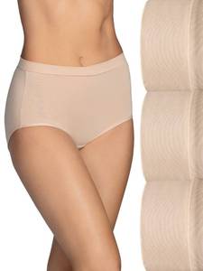 lot 11448 image: Vanity Fair womens Beyond Comfort Brief Panties Underwear, Silky Stretch - 3 Pack NeutralNeutralNeutral, 8 US