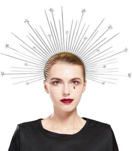 lot 11460 image: Fantherin Mary Halo Crown Headband Goddess Zip Tie Spiked Halo Crown Halloween Costume Headpiece Headdress for Cosplay Party